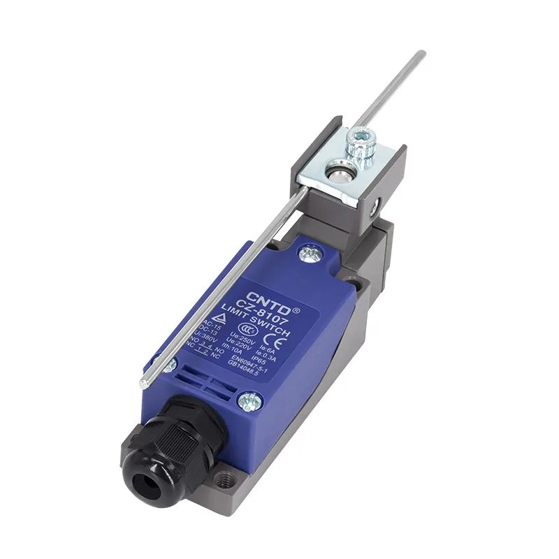CNTD CZ-8107N Limit Switch Spring Rod IP65 SPDT 5A 250VAC Micro Position Sensor Industrial Control Switch CCC CE
