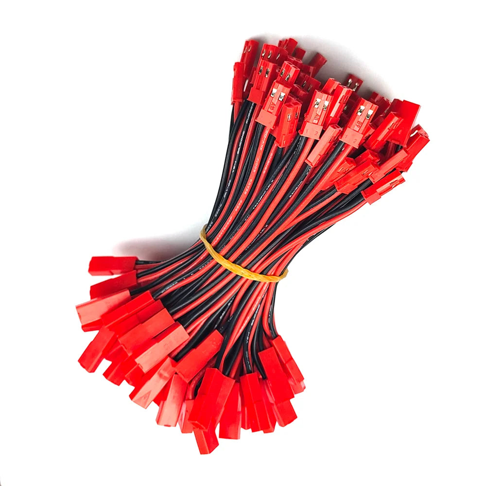 5Pcs RC 10/15/20cm JST Male Female Connector Plug Extension Wire Cable Harness for RC Model Car Aircraft JST 2-Pin Plug Parts