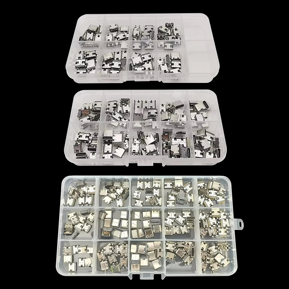 80/100/150Pcs/Box Type-C USB Connector Charging Port 2/6/16Pin SMD SMT PCB USB-C Socket For Phone and Digital Product Repair Kit