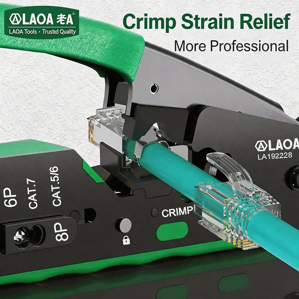 LAOA Network Crimping Tool Ethernet Cable Crimper Pliers for RJ45 RJ11 Connector Professional Wire Stripper Cutter Crimper