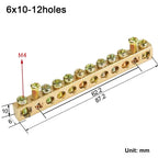 Grounding Bars Copper Wire Connector Multi-specification With Hole Screw Brass Connection Row Zero Ground Terminal Electrical