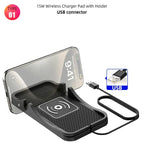 15W Fast Car Wireless Charger Anti-skid Silicone Charging Pad For Samsung HUAWEI iPhone Charging Mat for Smartphone Car Styling