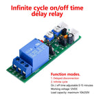 JK11 0-24H Cycle dual-Adjustable Timer Delay On/Off Switch Relay DC 5V 12V 24V Timer Delay Relay Module Electronic Component