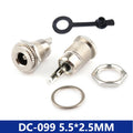 10PCS DC099 5.5 mm x 2.1mm DC Power Jack Socket Female Panel Mount Connector Metal DC-099 Open Hole 11MM 5.5*2.1 5.5*2.5 YANXD