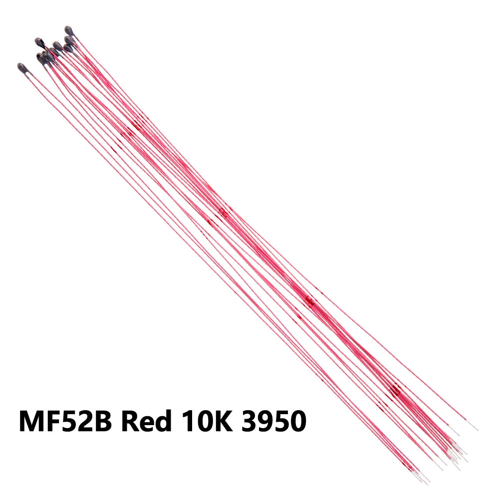 10PCS 1% 10CM Lead MF52 Wired NTC Thermistor 10K 100K 3435 3950