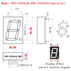 10PCS 1.2-inch digital tube 28.8mmX40.8mm digital display screen "8" high 30.6mm 7-segment digital tube 12101series12102