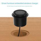 QI 3 in 1 Wireless Charger Built in Type-C USB Ports Desktop Embedded Charging Station for iPhone 13 Xiaomi Airpods Mobile Phone