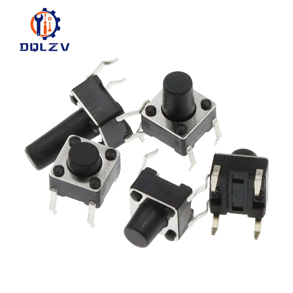4Pin 6*6 Micro Tact Push Button Switches DIP 6x6x4.3/5/6/7/8/9/10/11/12/13/14/15 MM 4.3mm 5mm 6mm 7mm 8mm 9mm 10mm 11mm