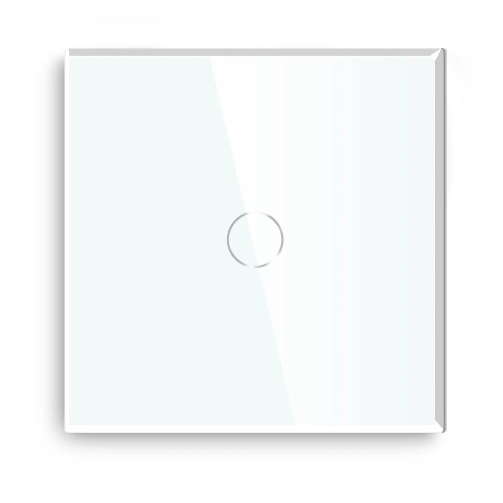 BSEED 1/2/3Gang Touch Switch Double Light Switch Triple Sensor Switch 1Way EU Standard Glass Panel Blue Back Light White Series