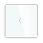 BSEED 1/2/3Gang Touch Switch Double Light Switch Triple Sensor Switch 1Way EU Standard Glass Panel Blue Back Light White Series
