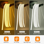 12V 24V COB LED Neon Strip Light Waterproof Ribbon Tape 2Pin Wire Warm Natural White 320LEDs/M Flexible Home Decor 0.5m 1m 2m 5m