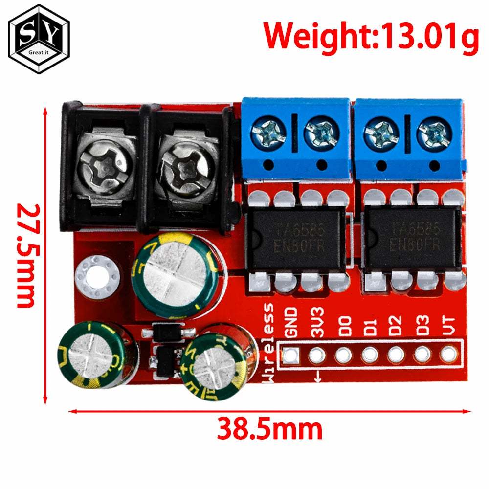 H Bridge Remote Control 5A 3V-14V Dual DC Motor Drive Module Voltage Reverse PWM Speed Regulation Double Super L298N 5AD