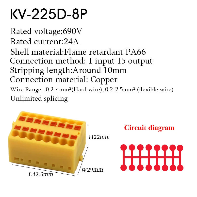 1Pc Wire Electrical Cable Connectors Plug-in Terminal Block PTFIX 2.5mm² Splitter Spliceable DIN-Rail Mounting Junction Box Tool