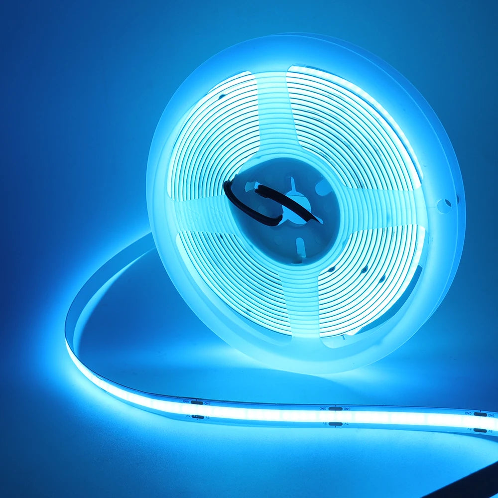 New USB COB Strip Light 5V 320Leds/m Blue/White/Red/Green Flexible Adhesive Tape Night Lighting TV Backlights Home Decor 3M 5M