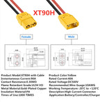 Amass XT60 Cable Connector Male Female XT60H Plug with Sheath Cover 14AWG 12AWG Silicon Wire  XT90 for RC Lipo Battery FPV Drone