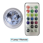 RGB Submersible Lights Remote Control Underwater Led Light Battery Operated Night Lamp For Halloween Vase Wedding Party Decor
