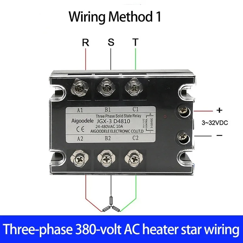 3 Phase DC-AC 10A 25A 40A DA 60A 80A 100A Three Phase SSR 3-32V DC Control 24-480V AC Solid State Relay SSR JGX-3 D4840