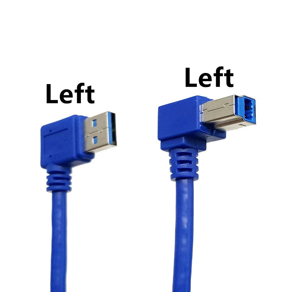 1pcs 90 Degree Angled USB 3.0 A Male AM to USB 3.0 B Type Male BM USB3.0 Cable For Printer Scanner HDD