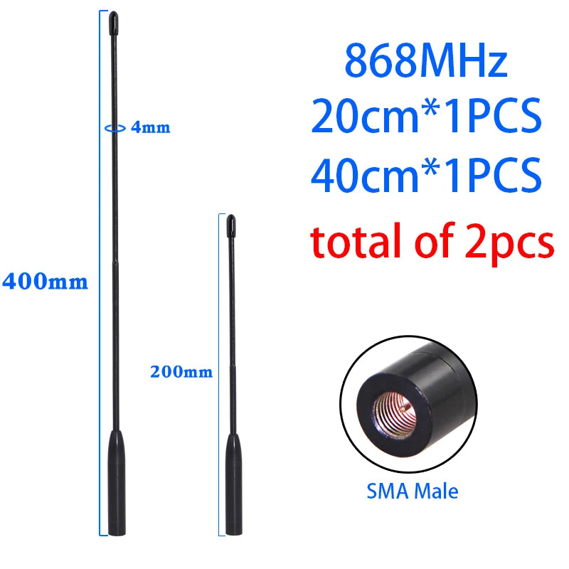 Support Custom 2PCS LoRa Module Antenna for Meshtastic 868MHz 915MHz Soft Antenna Omni High-Gain Whip Antenna SMA Head Connector