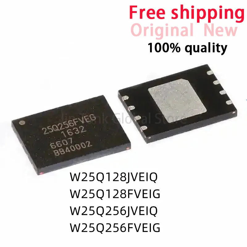 5Pcs 100% New  W25Q128 W25Q128JVEIQ W25Q128FVEIG W25Q256JVEIQ W25Q256FVEIG W25Q256 WSON8 IC Chip Stock Wholesale