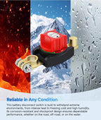 12-48V Car Isolator Disconnect Rotary Switch 275A On/Off Battery Power Cut Master Switch Disconnect Isolator for Car RV Boat