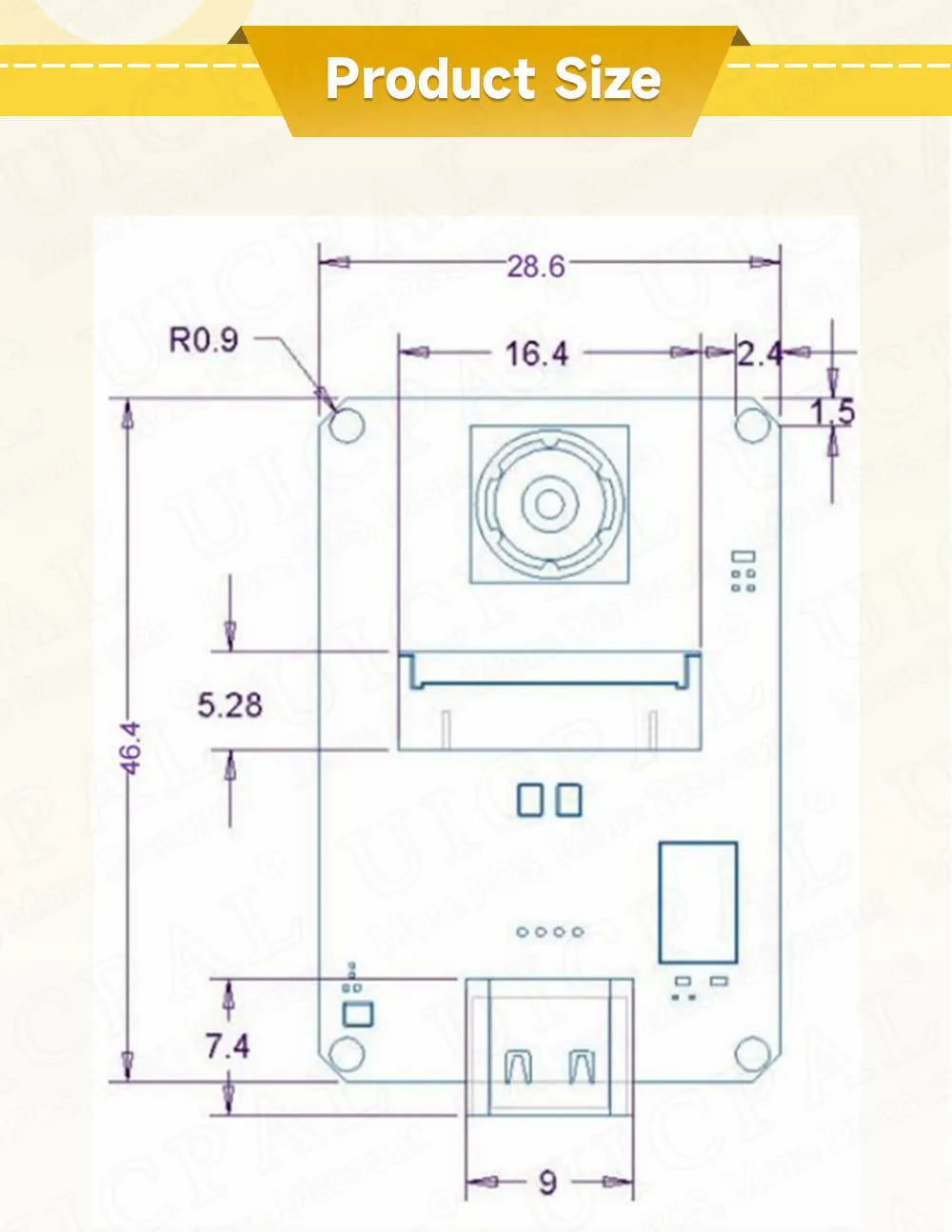 OV5640 ESP32 CAM Camera Module Kit 2.4 GHz WiFi and Bluetooth Develop Board Type C 8MB PSRAM HD 5MP Auto Focus 66 120 160 Degree