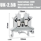 20/50/100Pcs PTTB2.5 Push - in Double Level Din Rail Terminal Block 2 Layer 2.5mm² Plug Electrical Wire Connector Block PT2.5