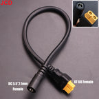 JCD 1pcs 10A Ultra-soft XT60 Plug Male Female Connector to DC 5525/DC5521 Power Cable for Fly Multirotor Field Repairs Apply