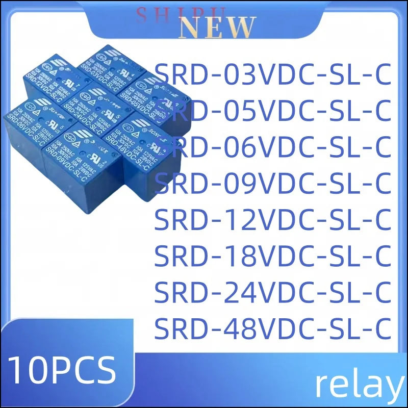 10PCS SRD-03VDC-SL-C SRD-05VDC-SL-C SRD-06VDC-SL-C SRD-09VDC-SL-C SRD-12VDC-SL-C SRD-18VDC-SL-C SRD-24VDC-SL-C Srd-48vd relay
