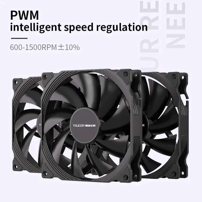 Teucer AF 14025 PC Case Cooling Fan 12V 4Pin PWM MHDB Hydraulic Bearing White 14CM Silent Fan for Computer Radiator Ventilator