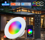 Smart LED Downlight 10W 220V Tuya Smart Life Bluetooth Can Ceiling Light Dimmable 1-4 Pack RF 2.4G Remote Group Control 75-105mm