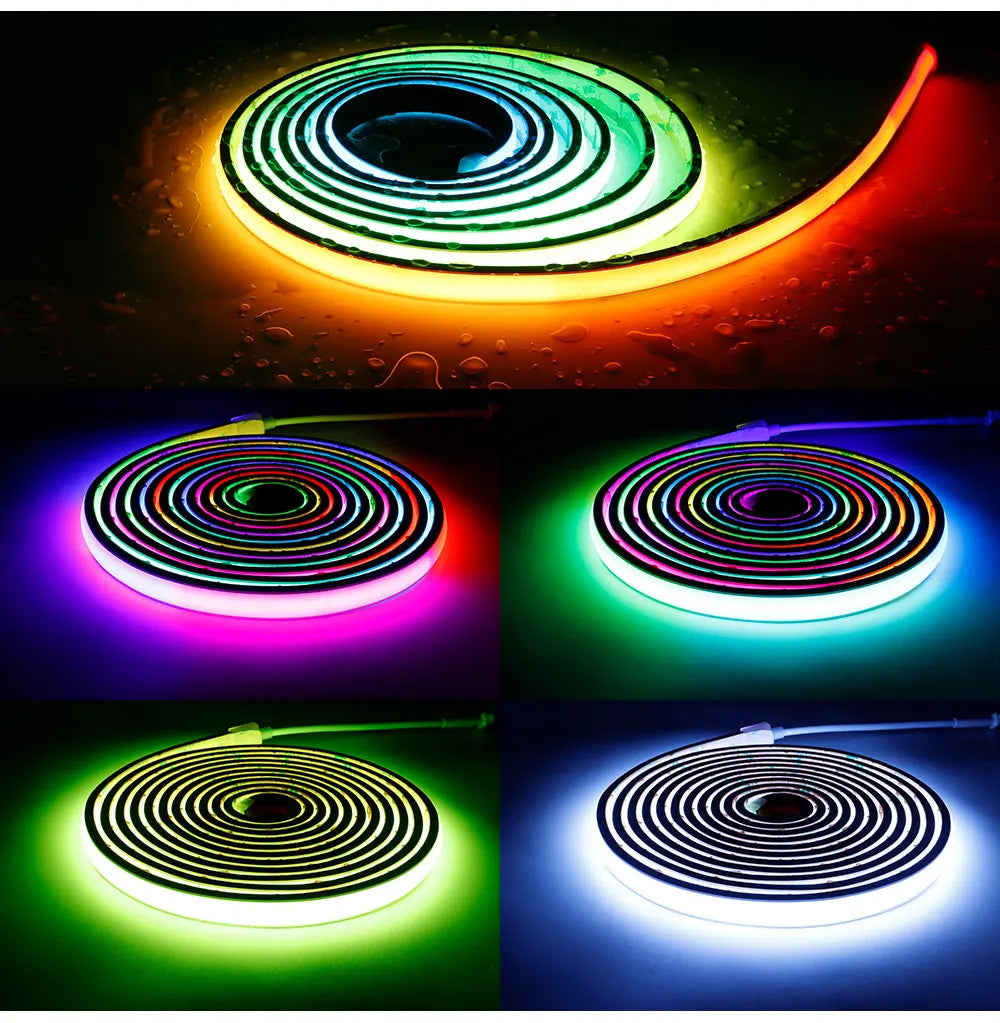 WS2811 FCOB RGBIC Neon LED Strip 720Leds/m Addressable Smart Dream Color Flexible COB LED Light IP68 Waterproof DC12V/24V
