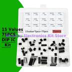 75PCS 15 Values Integrated Circuit DIP IC Kit LM358 , LM386 , TO-220 TDA2030 , NE555,NE5532 , LM339 , ULN2003 , ULN2803 , UC3842