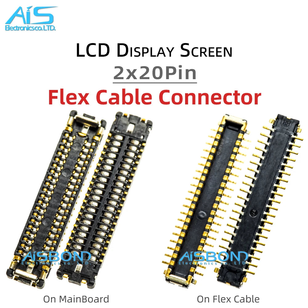10Pcs/Lot 2*20Pin 40Pin FPC On LCD Display Screen Flex Cable Connector Clip Plug For Samsung A04 A045 A05 A055