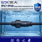 Type-C 3.1/USB A IP68 Waterproof Circular Connector Male to Female Aviation Plug 20Gbit/s PD60W Outdoor Fast Data Charging Cable
