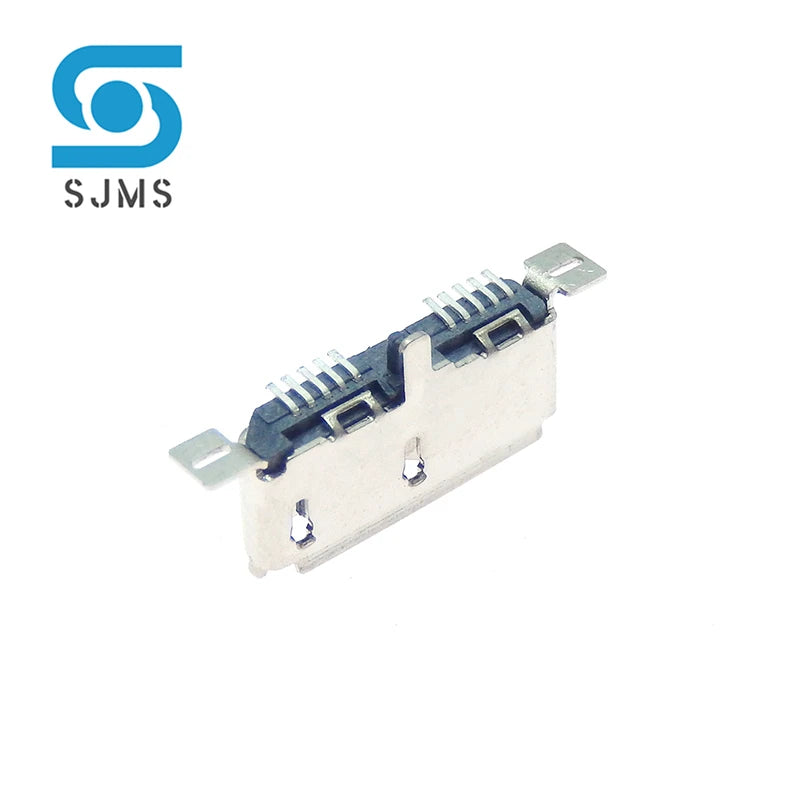 5Pcs Micro USB 3.0 B Type SMD 10pin Female Socket DIP2 USB Connector for Mobile Hard Disk Drives Data 3.0 Vertical USB Jack