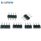 100pcs 1X2/3/4/5/10/15/20/40P RGB RGBW LED Strip PCB Connector Round Hole Right Angle DIP Gold IC Crystal Female Male Pin Header
