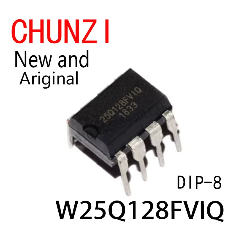 2Pcs New and Original W25Q128 25Q128FVIQ DIP-8 W25Q128FVIQ