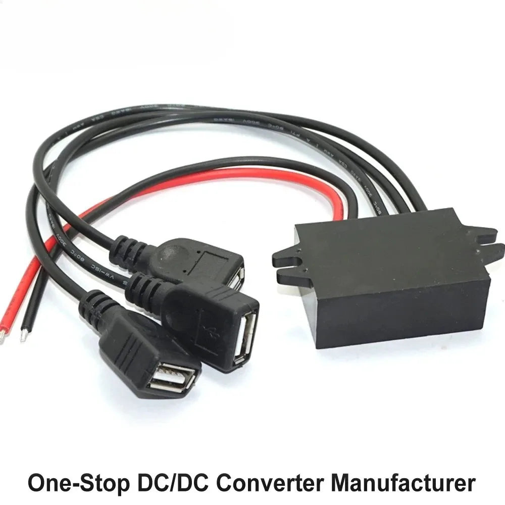 Car Power Converters 12V 24V to 5V 6A 30W Power Adapter DC Step Down Buck Power Converter with Triple USB Output for Car Phone C
