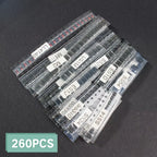 260PCS SMD Diode Assortment Kit Rectifier/Schottky/Switching Diodes M1/M4/M7/SS14/SS24/RS1M/US1M/SS34/SS54/BAT54C/BAT54S/LL4148