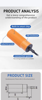 Feed Sensor M30 12-24VDC/20-250VAC Capacitive Proximity Sensor DC 3-WIRE AC 2-WIRE Switch Sensor