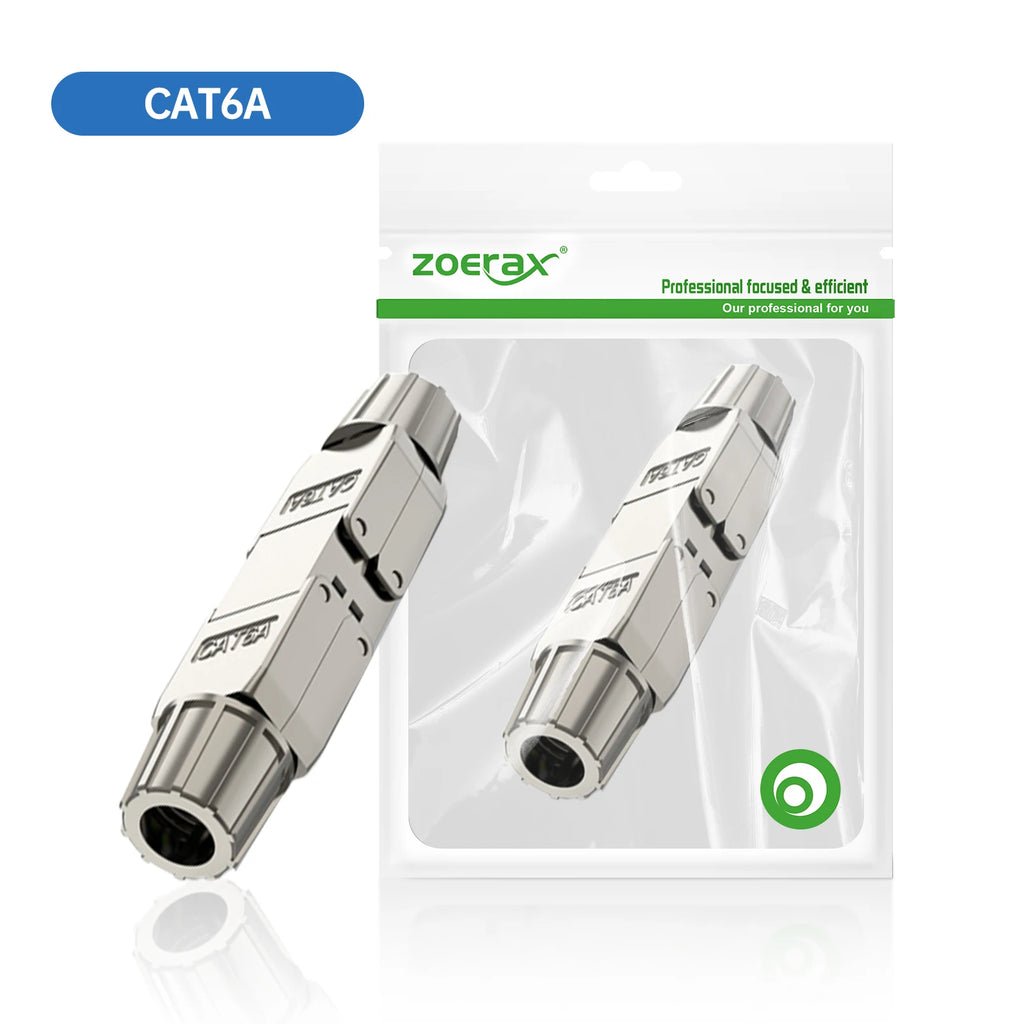 ZoeRax Cat6A Cat7 Cable Extender Junction Adapter Connection Box RJ45 Lan Cable Extension Connector Full Shielded Toolless