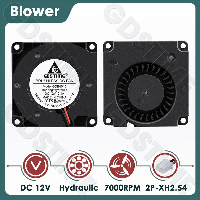 Gdstime 4010 Fan 24V 12V 5V 40MM*10MM DC Brushless Blower Fan 40MM Radial Fan 4CM Turbo Radiator for 3D Printer Accessories Part