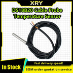 1pcs DS18b20 temperature probe temperature sensor 1M 2M 3M DS1820 Stainless steel package Waterproof 18B20 100cm/200cm/300cm