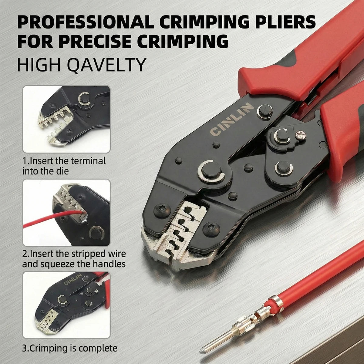 CLN-68B 0.08-1.5mm² Open Barrel Terminals Pliers Crimping Tool (28-16AWG) for JST, DuPont, Molex, PH2.0 XH2.54 3.96 4.2mm Pitch