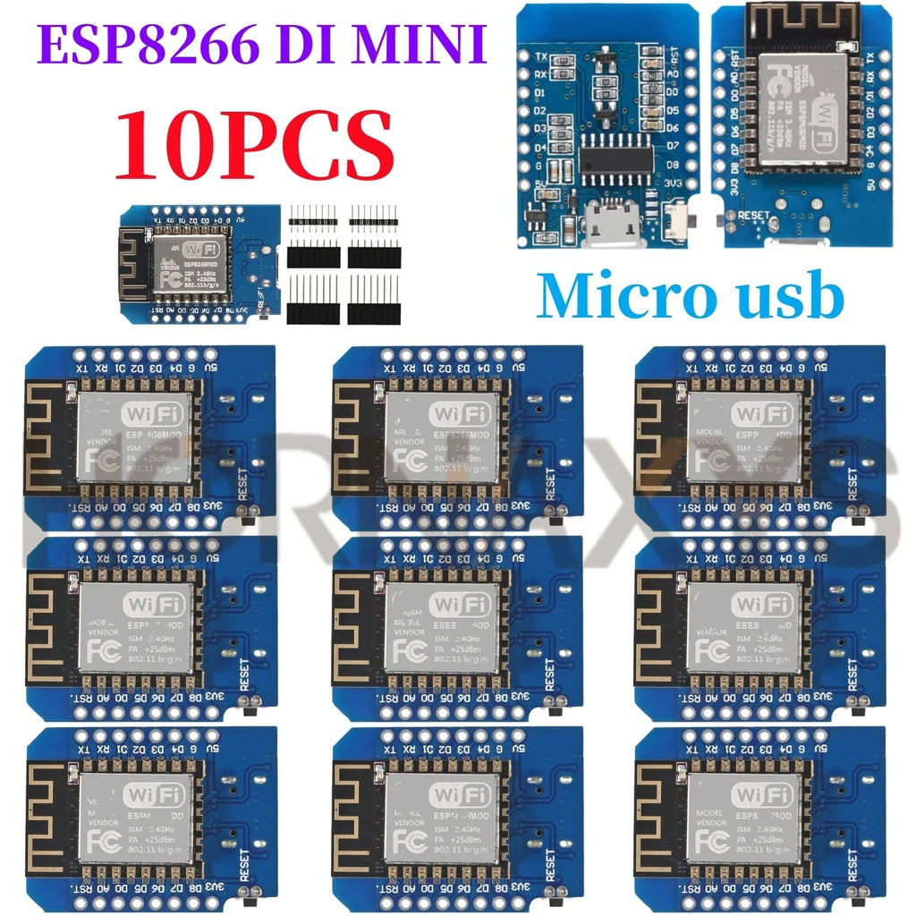 1-10PCS WeMos D1 Mini ESP8266 ESP-12F ESP12 Module WiFi Development Board TYPE-C Micro USB 3.3V Digital Pin For Arduino