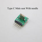 1PCS Data Charging Cable Jack Test Board with Pin Header 90 Degree Micro Mini USB Type C 2Pin USB 3.0 2.0 Female Male Connector