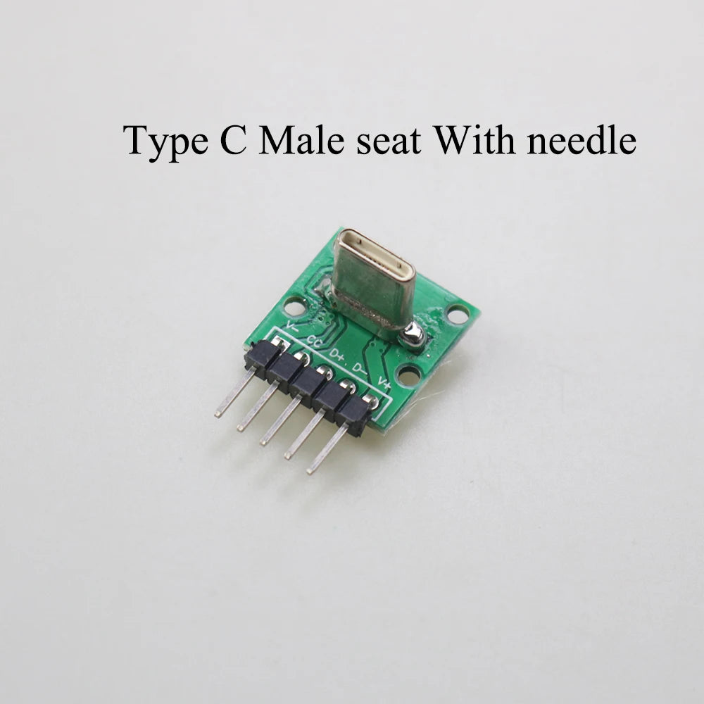 1PCS Data Charging Cable Jack Test Board with Pin Header 90 Degree Micro Mini USB Type C 2Pin USB 3.0 2.0 Female Male Connector