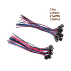 5/10 Pairs JST SM 2.54mm Pin Connector Set Male to Female Electrical Cable Wire Connector for DIY Projects 2P to 9P