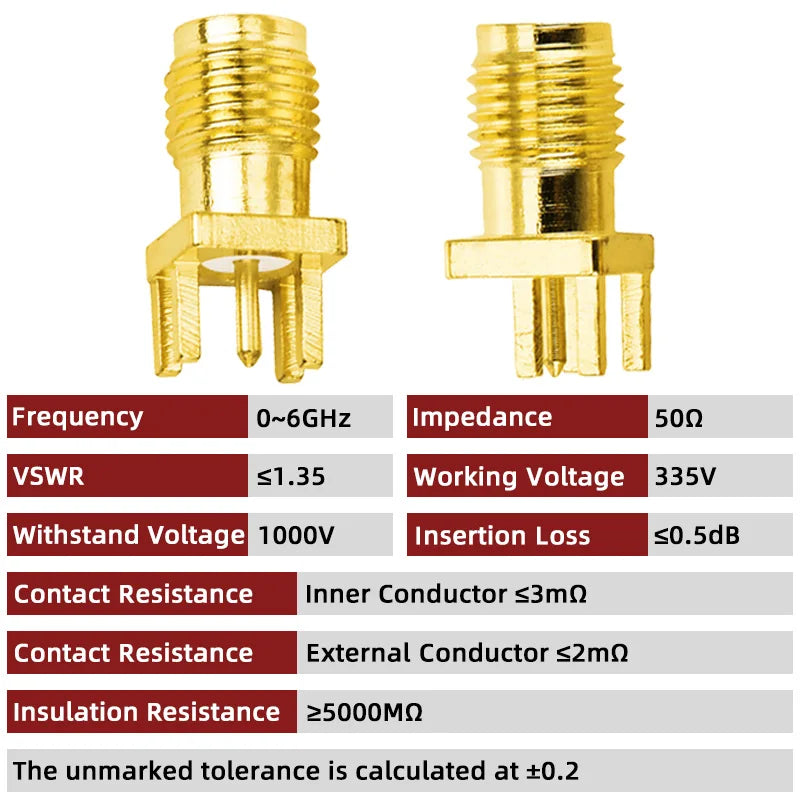 5Pcs SMA Female Jack Male Plug 1.6mm Adapter Solder Edge PCB Straight Angle Mount RF Copper Connector Plug Socket